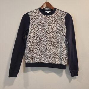 Carven Lace Front Black Sweatshirt